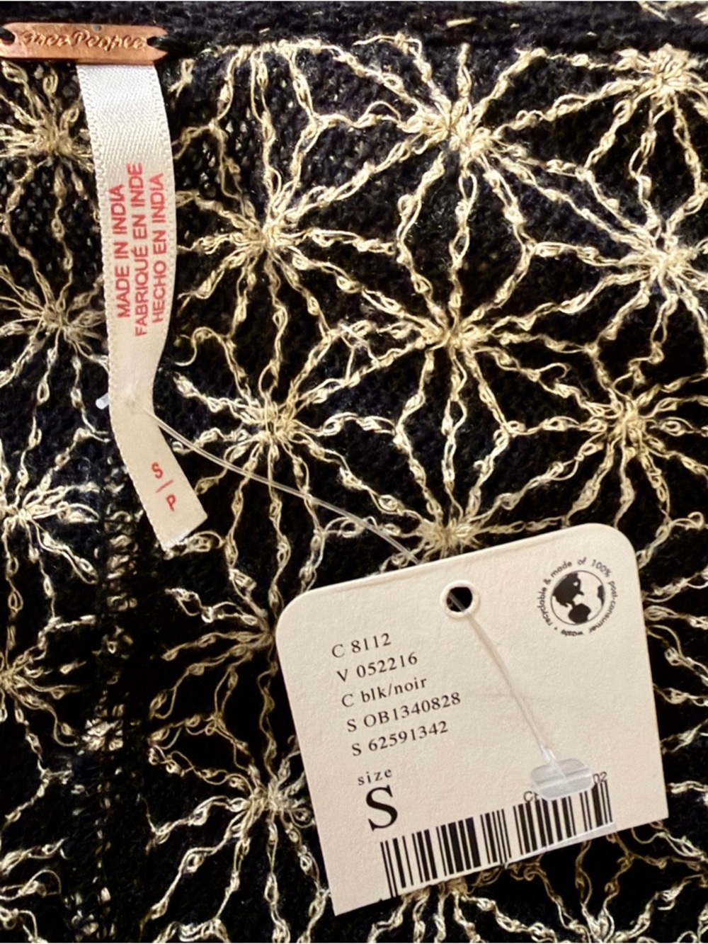 [RESERVED] FP Black Deep-V Neck Mesh Embroidered Strappy Back Layering Cami Top - Picture 16 of 16